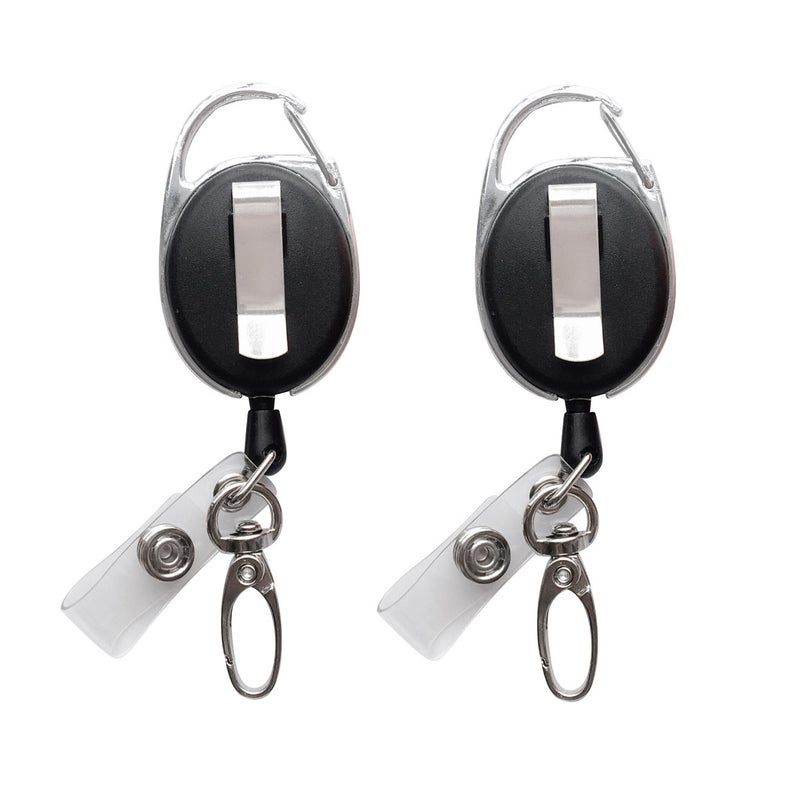 HoAoOo Retractable Badge Reel with Claw Clasp and Clip for Id Card Holders (2Pack) - Image 1